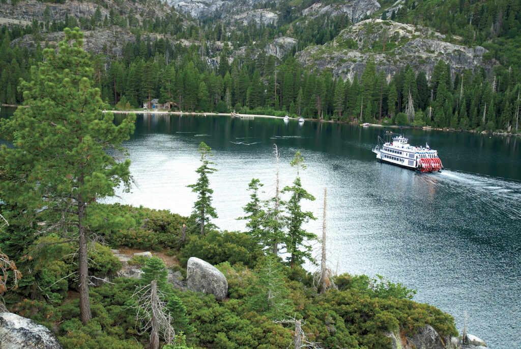 Lake Tahoe majestic forest and mountain landscapes.