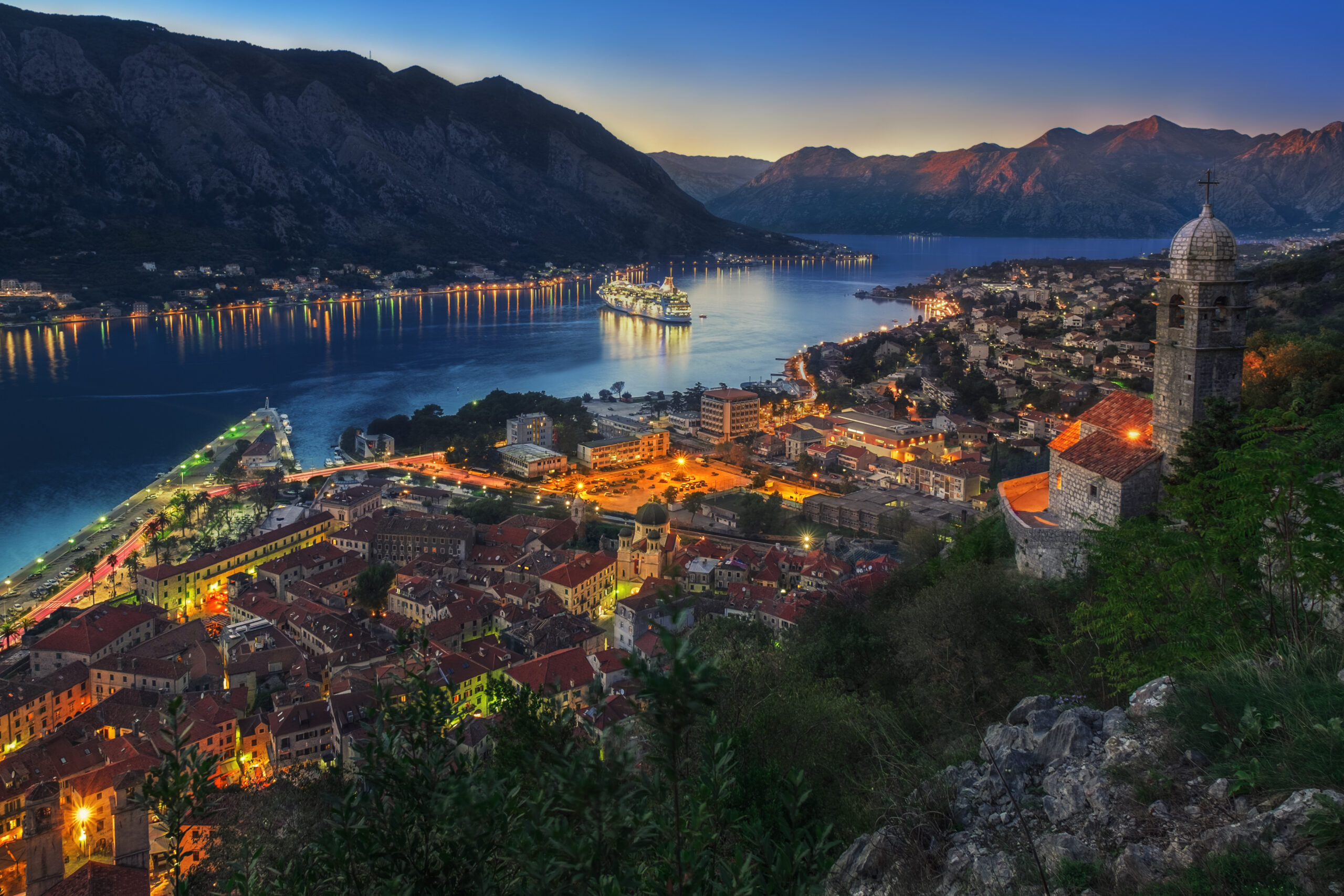 Montenegro Kotor Bay at Sunset